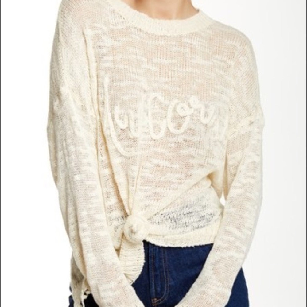 NWOT Wildfox Unicorn Open-Back Sweater